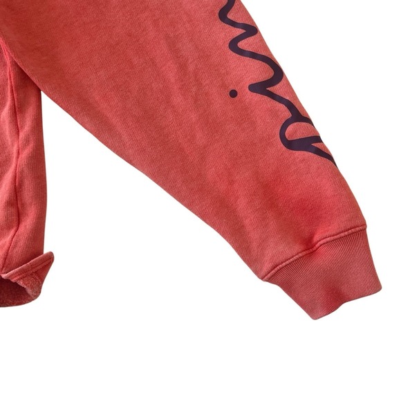 PINK Victoria's Secret Size S Crewneck Sweatshirt Logo Spellout Coral Salmon - Picture 9 of 9